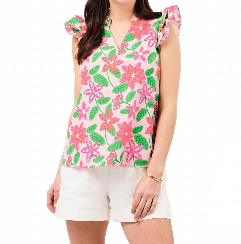 NEW MARY SQUARE leigh top in island muse pink